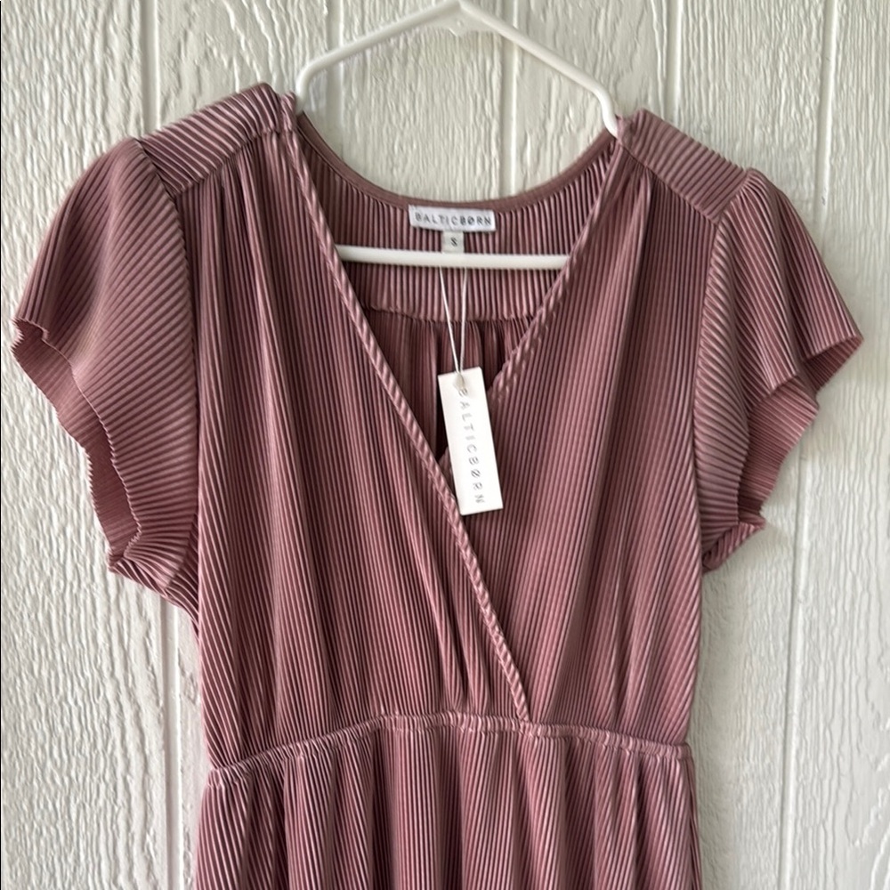 New NWT Baltic Born Athena Pink Pleated Maxi Dress sz S - Picture 3 of 8